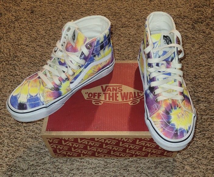 Tie Dye Vans Hi Tops 6.5
