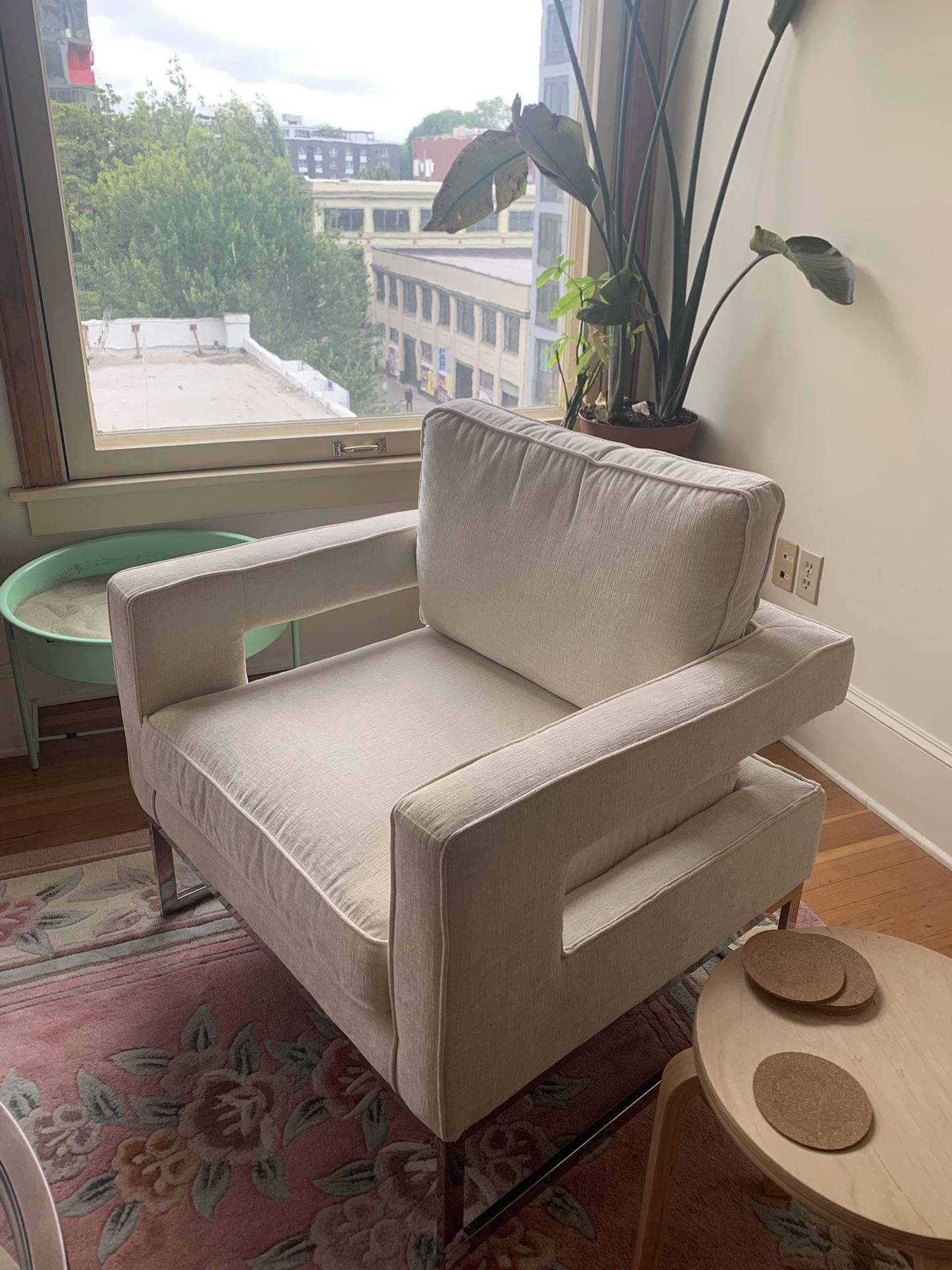 Unique white armchair