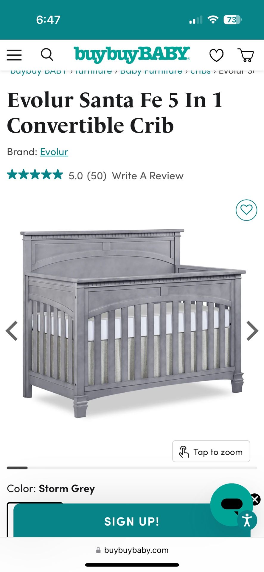 Evolur Santa Fe In Convertible Crib
