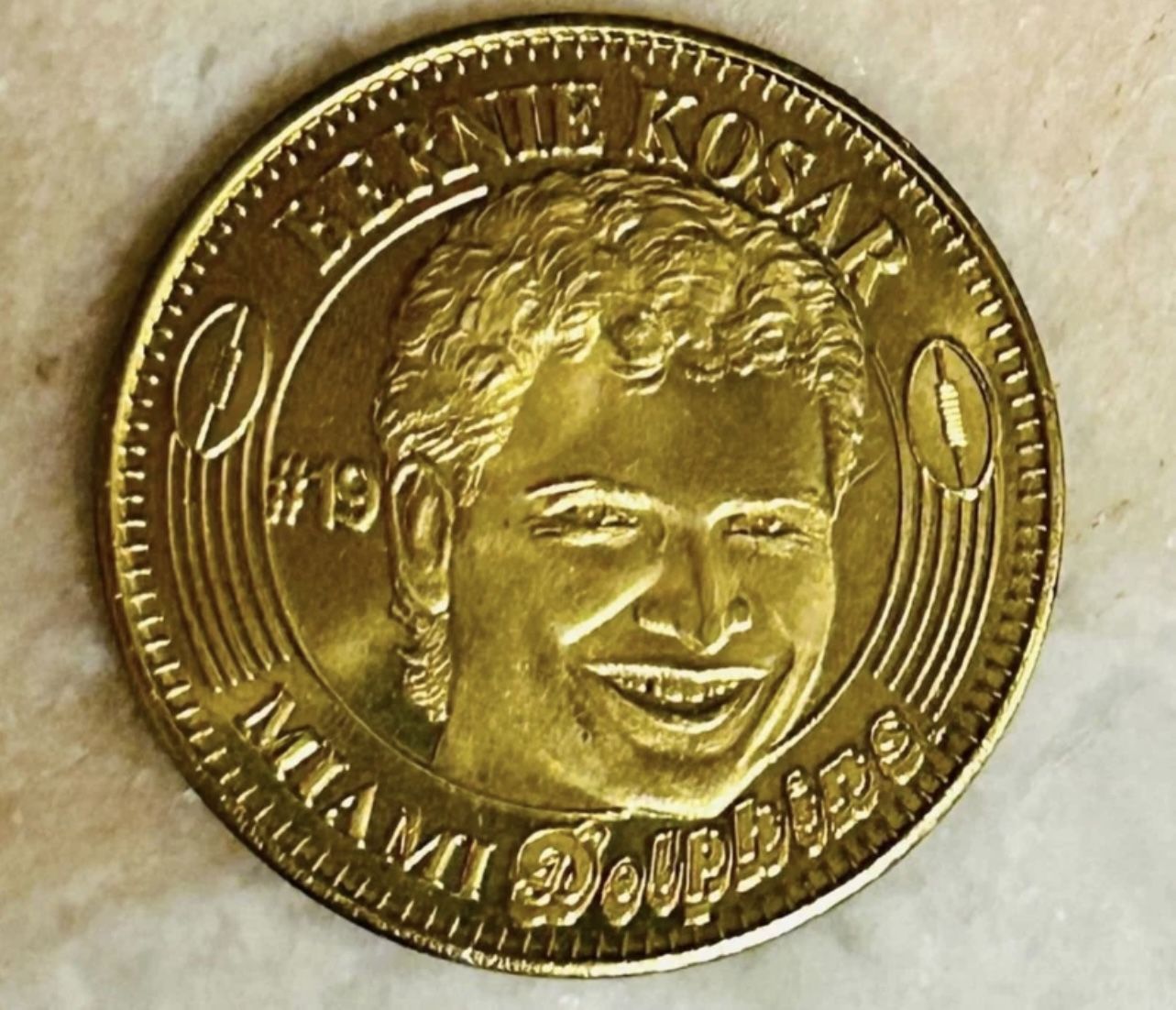 NFL 1996 Pinnacle Mint Dolphins Browns Bernie Kosar Collectible Rare Brass Coin