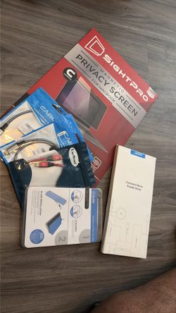 Tech Accessory Bundle (Magnetic MacBook Privacy Screen, Screen Protector, HS Braided Charging Cables, etc)