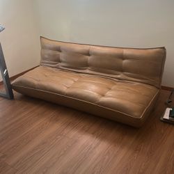 brown leather Sofa bed 45x80 when open