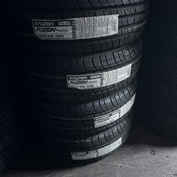 SET OF FOUR NEW TIRES 235/60/16 FUZION INCLUDING MOUNT AND BALANCE ASK ME FOR SIZES AND BRANDS 