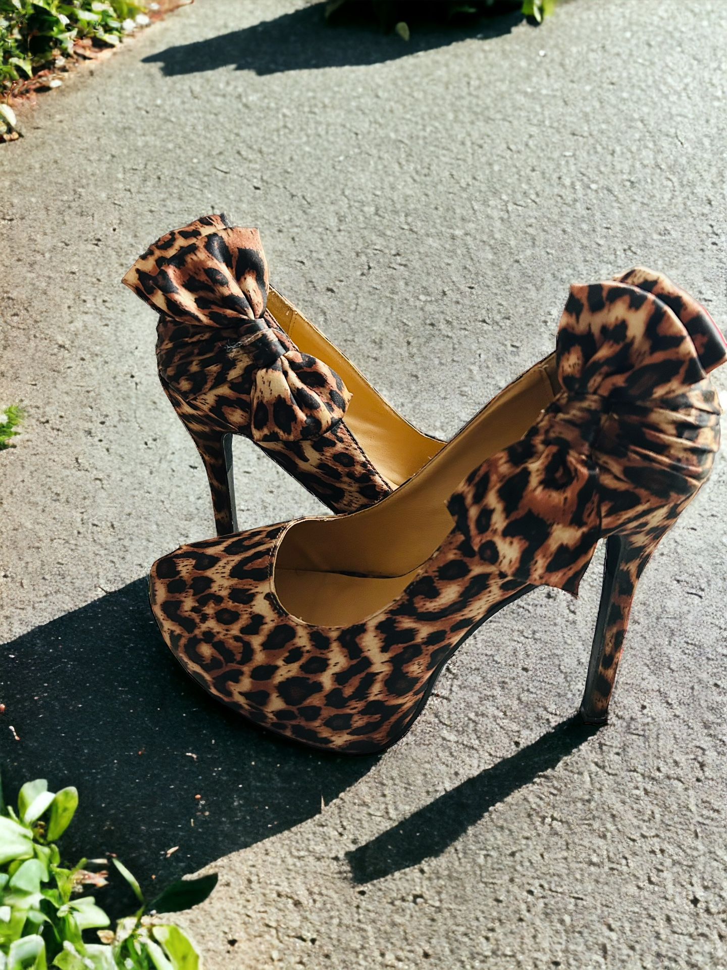 Leopard Bow Heels
