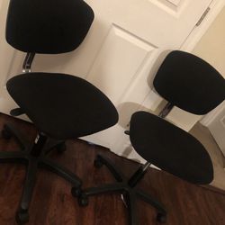 Two Black Rolling Chairs
