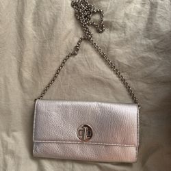 ✨ Tiffany & Co. Metallic Leather Chain Clutch – For Sale