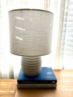 Threshold White Ceramic Table Lamp with Drum Shade