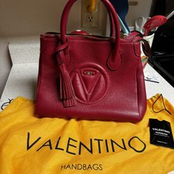 Red Leather Valentino Handbag/Crossbody