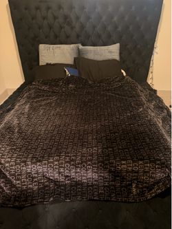 Queen size velvet bed frame