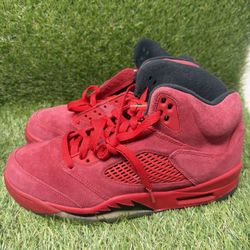 Jordan 5 Retro Red Suede 2017 Size 10 One Damamged Shoe string