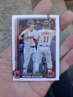 2025 Topps Update US26 - Jose Ramirez & Steven Kwan Taking Turns, Duo Shines in Cleveland. Near Mint Condition