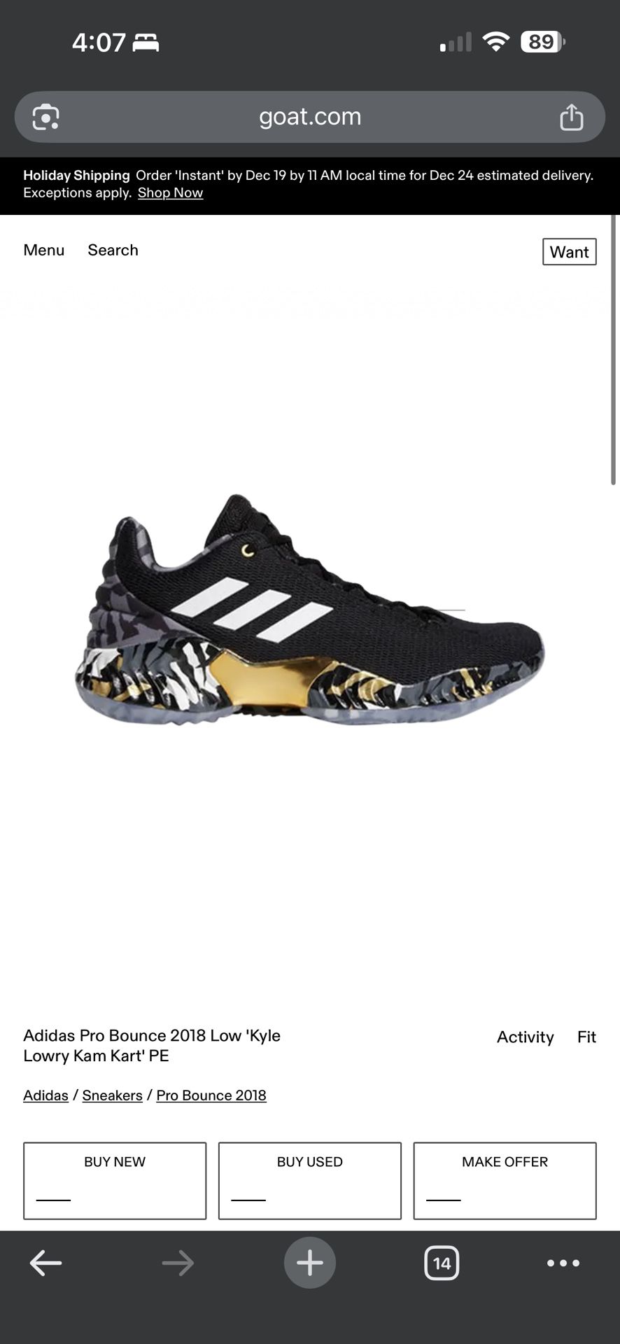 The Adidas Pro Bounce 2018 Low 'Kyle Lowry Kam Kart' PE