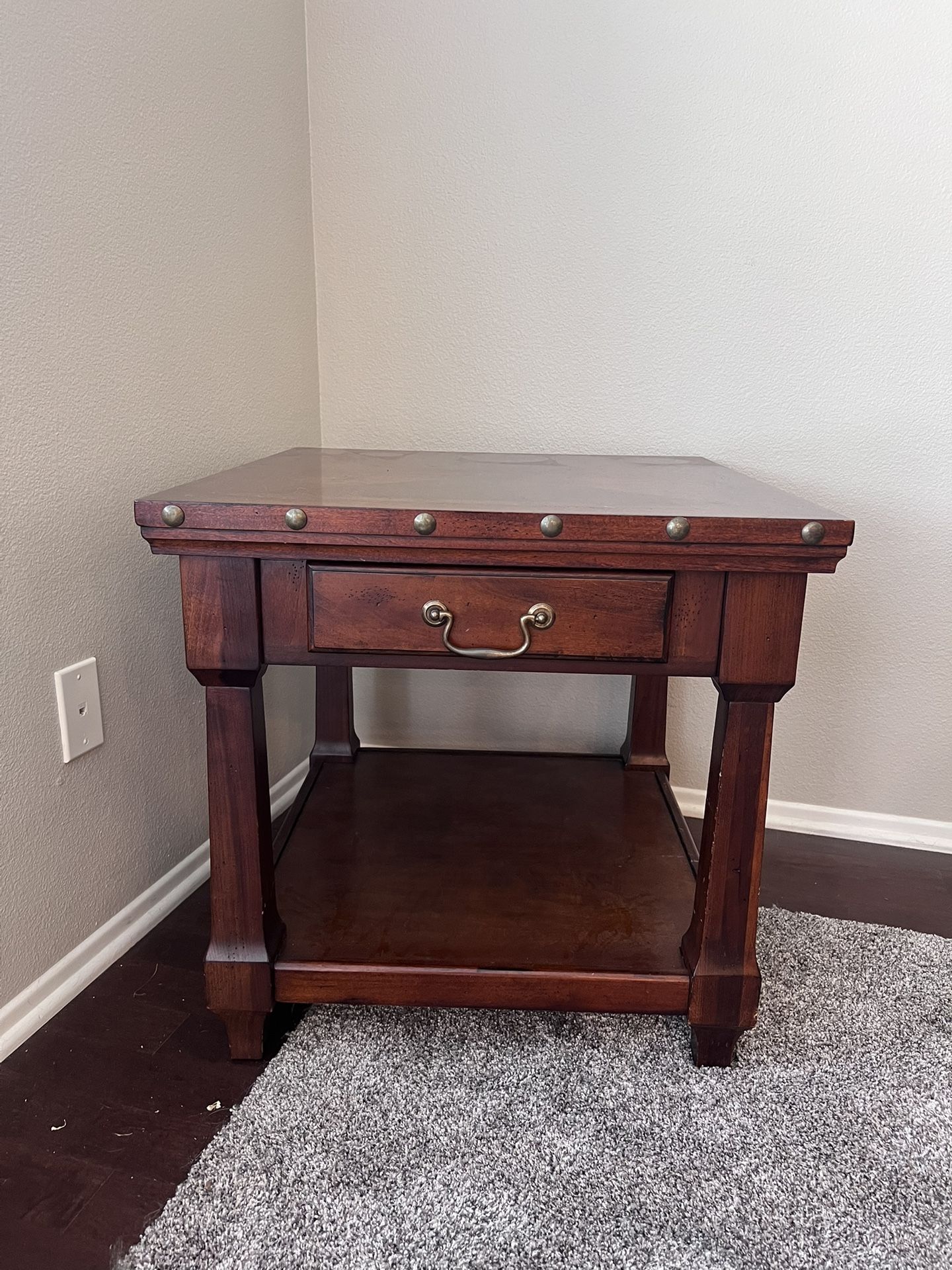 Brown Wood End Table