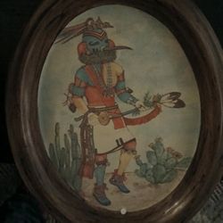 Hummingbird Kachina Painting / Framed Picture!