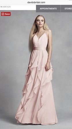 Blush long Prom / bridesmaid dress DAVIDS DRIDAL