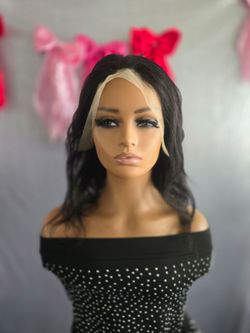 13x4 lace front human hair wig new  body wave  natural black  14"