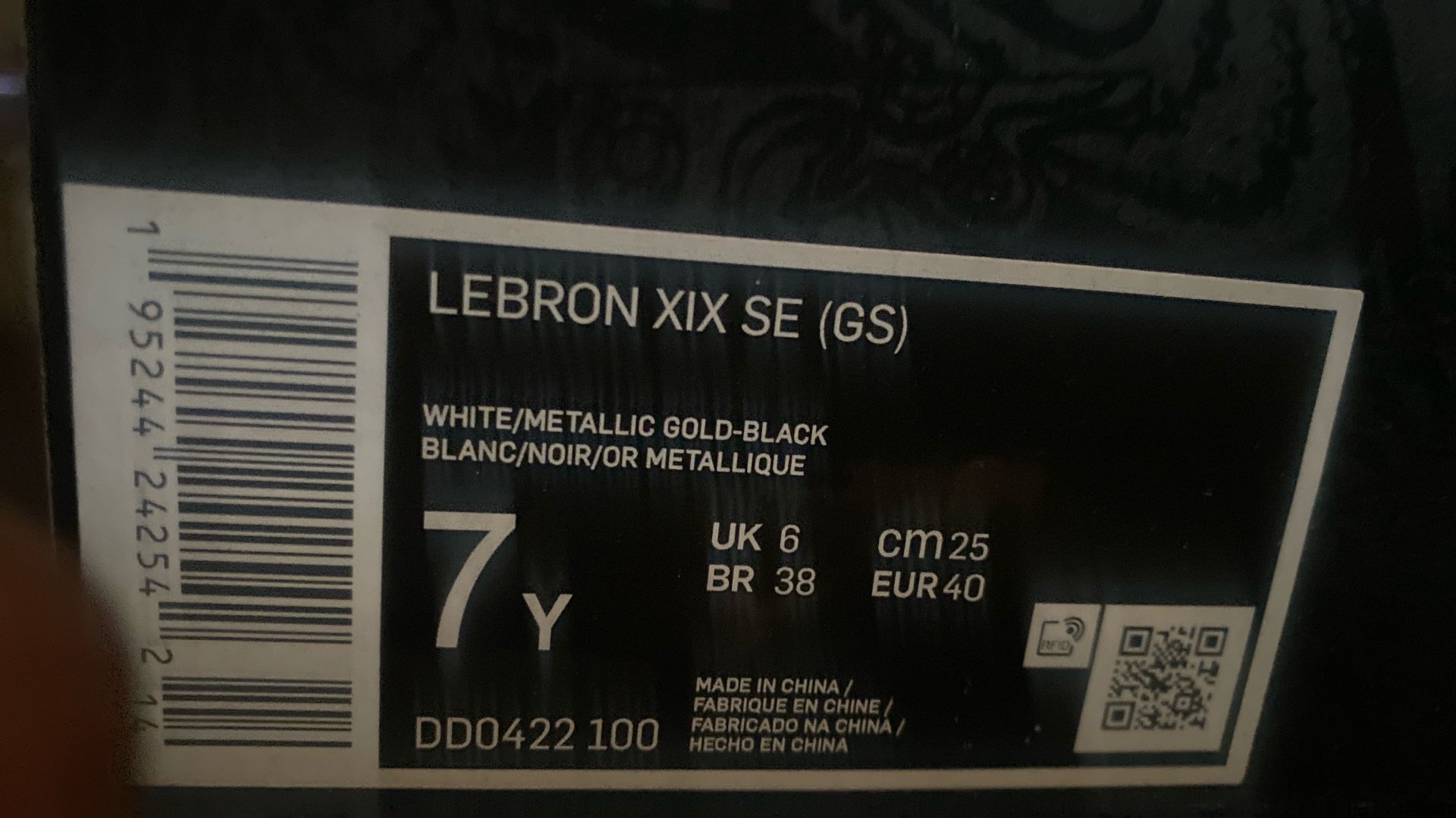 LEBRON 19 SE GS 'WHITE METALLIC GOLD'