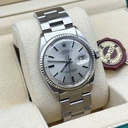 Rolex Datejust 36 36mm 1601 watch factory silver dial stainless steel oyster bracelet box appraisal
