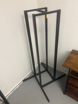 Black Metal Retail Clothing Rack Stand+ shelving rack