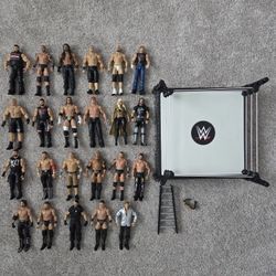 Lot of 23 WWE NXT WWF Wrestling Action Figures w/ Ring Ladder Belt 6"-7" Mattel 
