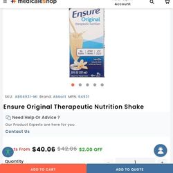 Ensure Original Therapeutic Nutrition - Vanilla