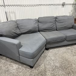 Sectional Sofa Couch - Cuddle Chaise Lounge Ashley Furniture - Gray - 2pcs - Cleaned Delivery Available 