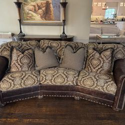 Brown Couch And Ottoman 