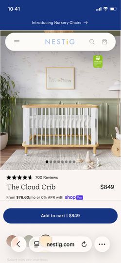 Used Nestig 3 in 1 Cloud Crib