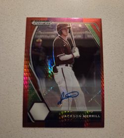 Jackson Merrill 2022 Panini Prizm Draft Picks Autograph Rookie No. PDP27 San Diego Padres 