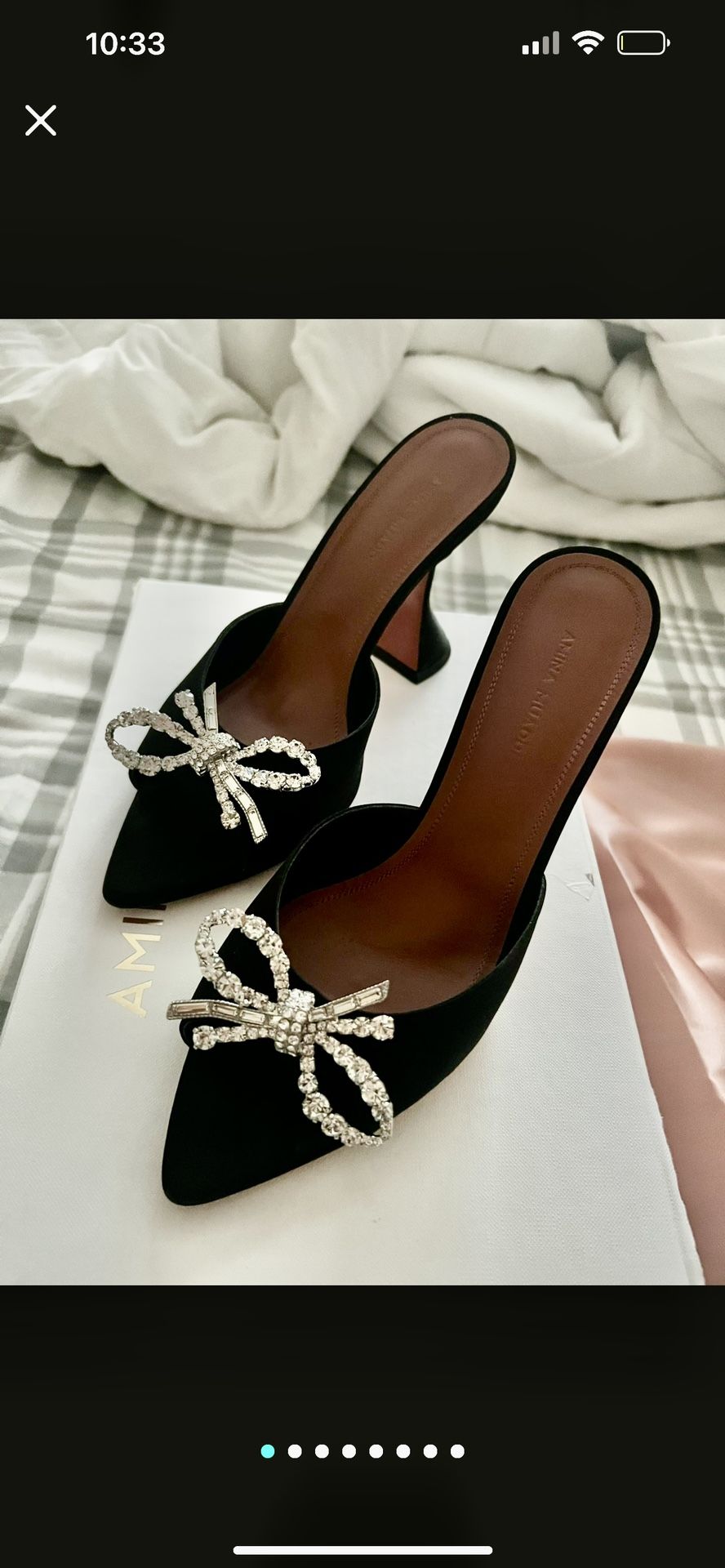 Amina Muaddi Crystal Mule Size 37.5