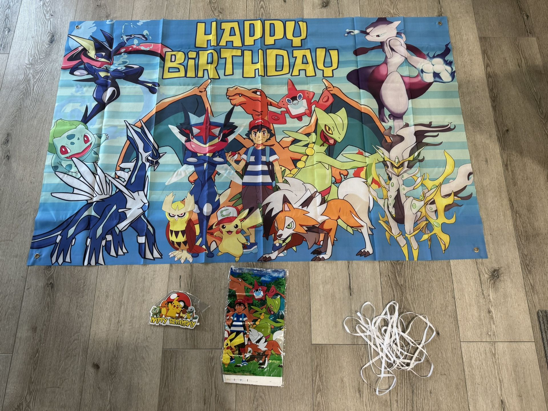 Pokémon birthday Backdrop Banner And Table Cover 