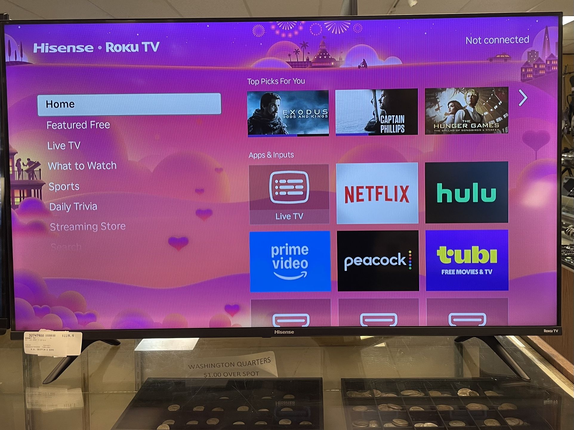 Hisense 43” LED Roku Smart Tv