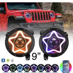 Pair Of 9” Inch Round Headlights Fit Jeep Wrangler JL Or Gladiator 