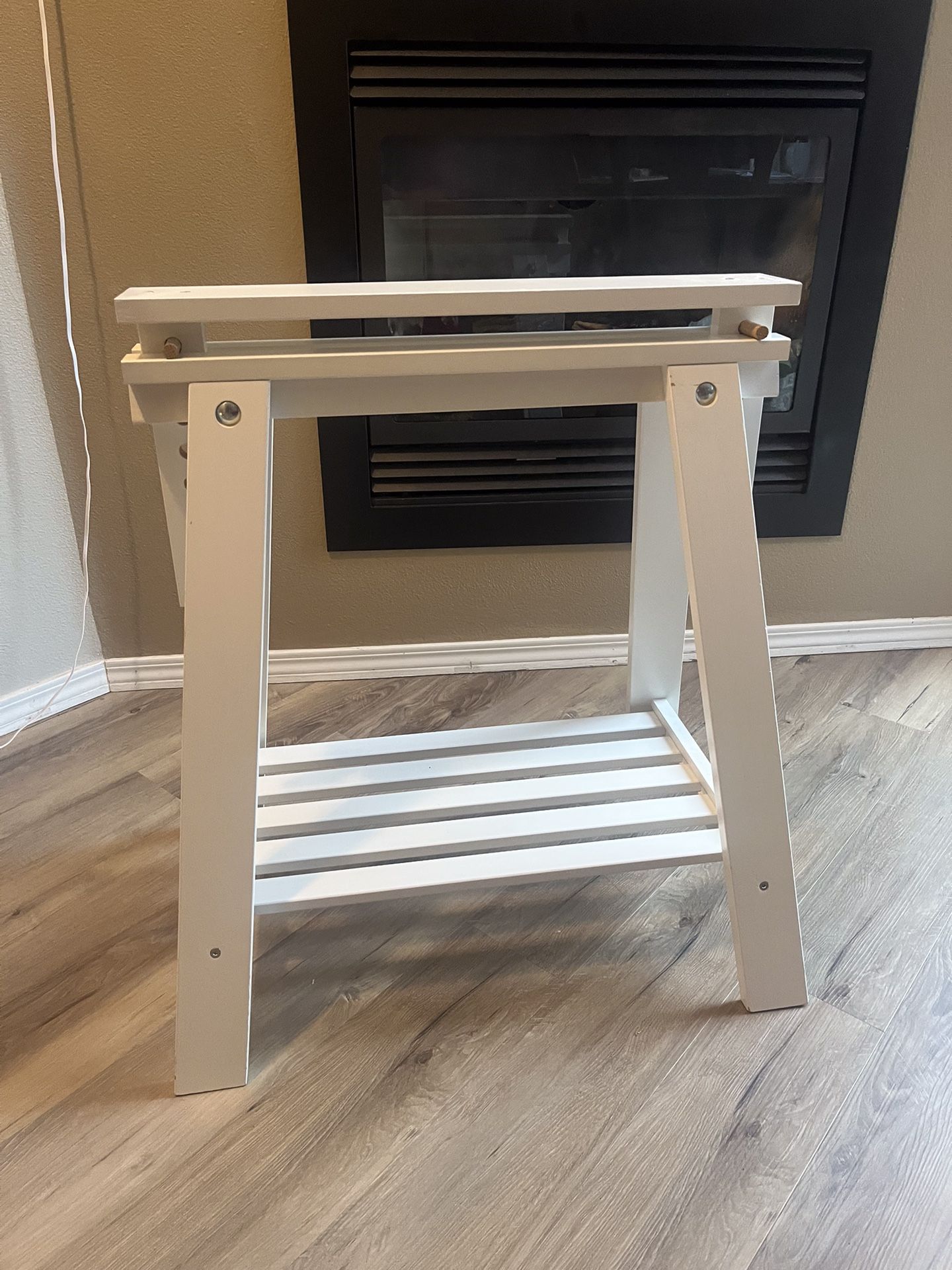 IKEA Mittback Trestle In White. 27 1/2” W -36 6/8” H Telescoping Height.