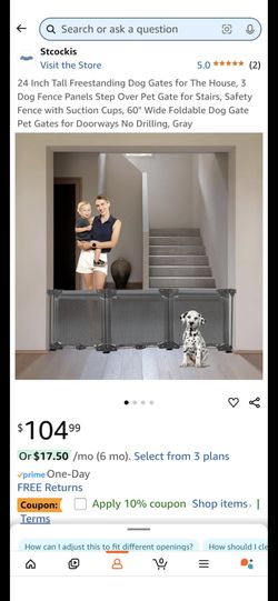 Freestanding Dog Gate, 24” x 60”