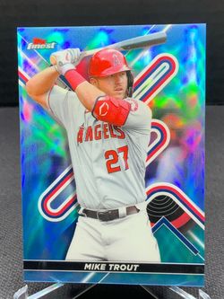 2022 Topps Finest Mike Trout #27 Sky Blue Refractor /300