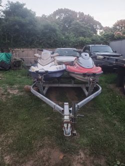 2 Jet Skis With Double Trailer