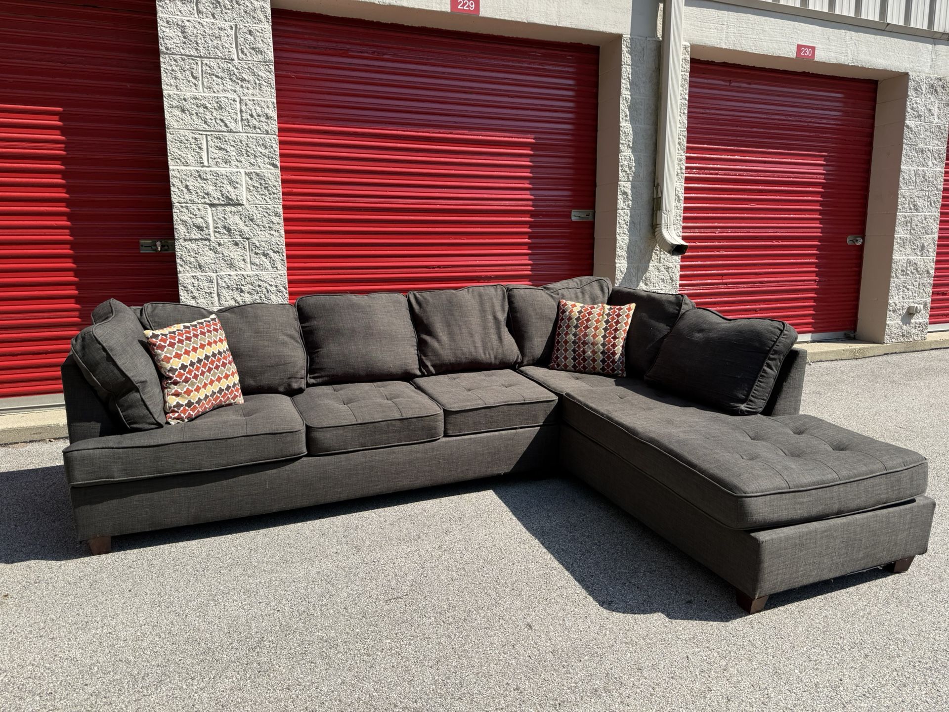 Brown / Tan Two-Piece Sectional Couch! ***Free CurbSide Delivery***