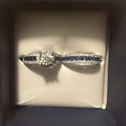 Diamond And Sapphire Wedding Set Thumbnail