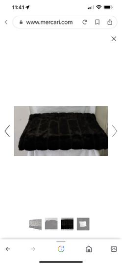 Front Gate  Brown Faux Fur King  Throw Label Attached