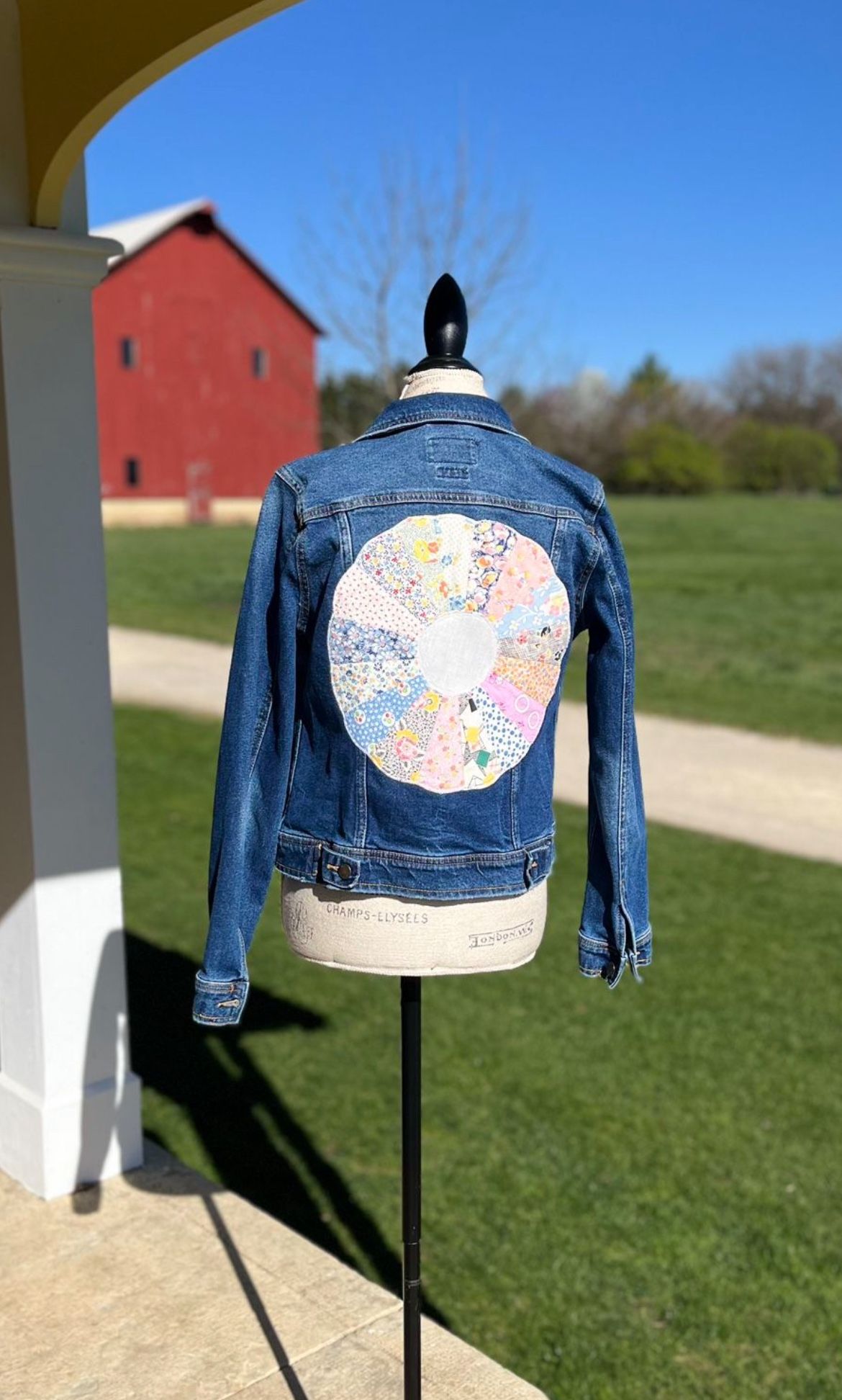 #Mother’sday Denim Jacket Small Vintage Quilt Embellishing 