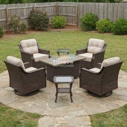 Patio Furniture Set Outdoor Swivel Chair With Fire Pit
