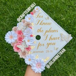 Custom Personalize Graduation Cap Topper + Permanent Cap Design