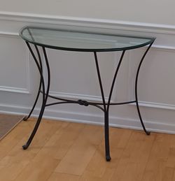 Glass & Wrought Iron Console Table