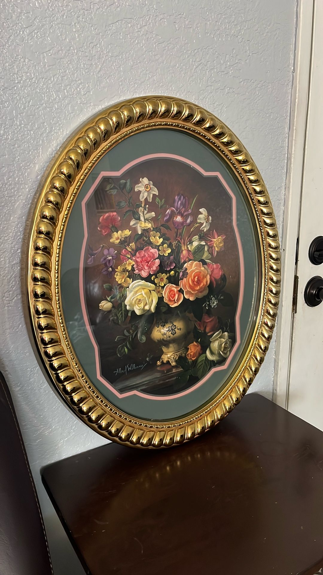 Home Interiors, Oval Floral Picture.