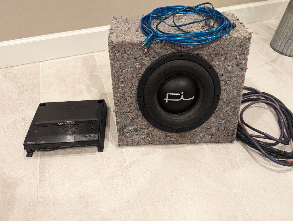 FI Subwoofer, Kenwood Amp, And Cables