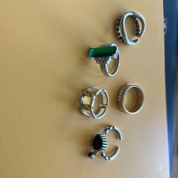 5 Rings 925 Silver 
