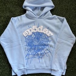 Spider Worldwide “Sky Blue With Rhinestones “  Hoodie - ✅💨 (Size  L )