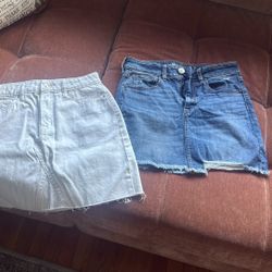 Two Denim Skirts  Women’s  Size 6