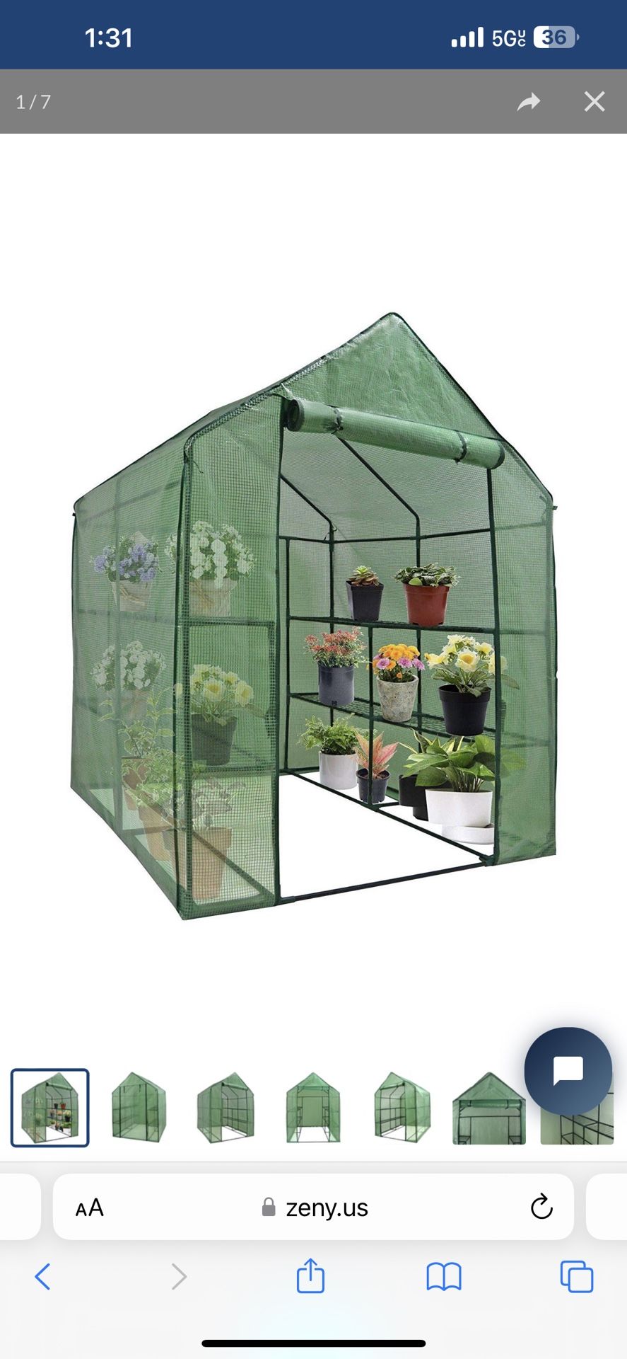 Mini Walk in Greenhouse Indoor/Outdoor 2 Tier 8 Shelves